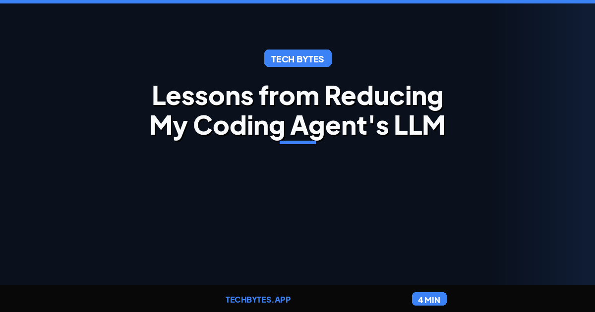 Lessons from Reducing My Coding Agent's LLM API Costs