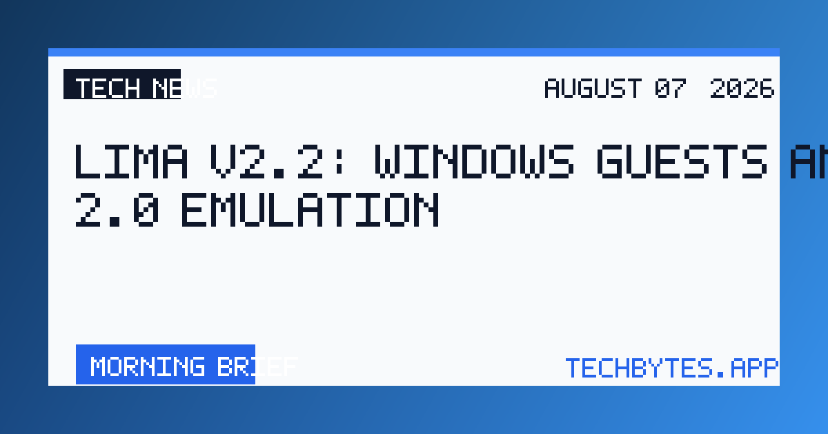Lima v2.2: Windows guests and TPM 2.0 emulation