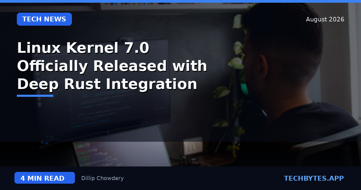 Linux Kernel 7.0 Officially Released with Deep Rust Integration