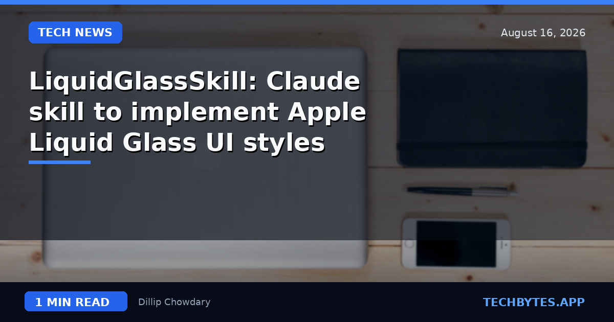 LiquidGlassSkill: Claude skill to implement Apple Liquid Glass UI styles