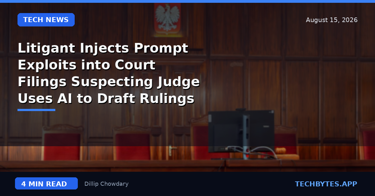 Litigant Injects Prompt Exploits into Court Filings Suspecting Judge Uses AI to Draft Rulings
