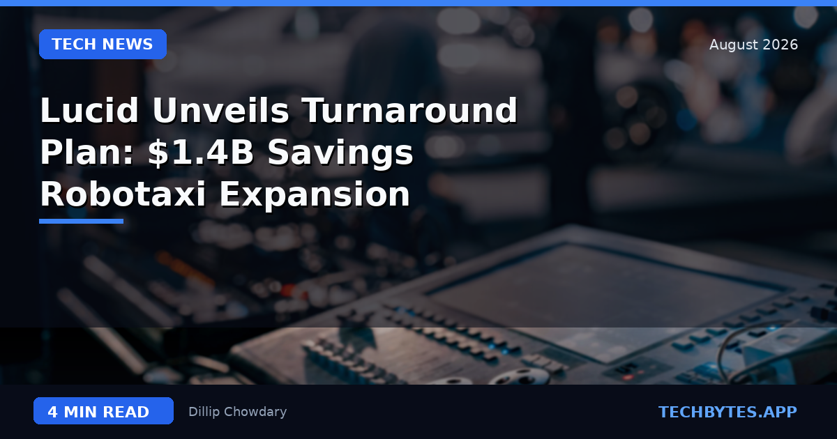 Lucid Unveils Turnaround Plan: $1.4B Savings & Robotaxi Expansion