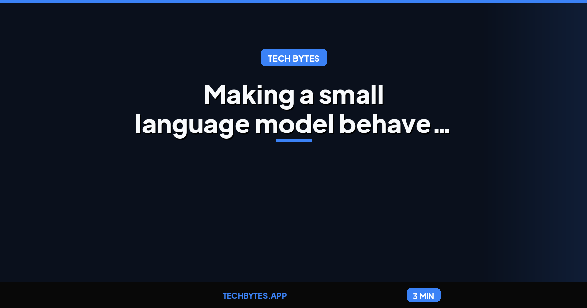 Making a small language model behave like a Mythos