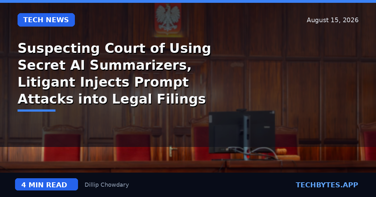 Suspecting Court of Using Secret AI Summarizers, Litigant Injects Prompt Attacks into Legal Filings