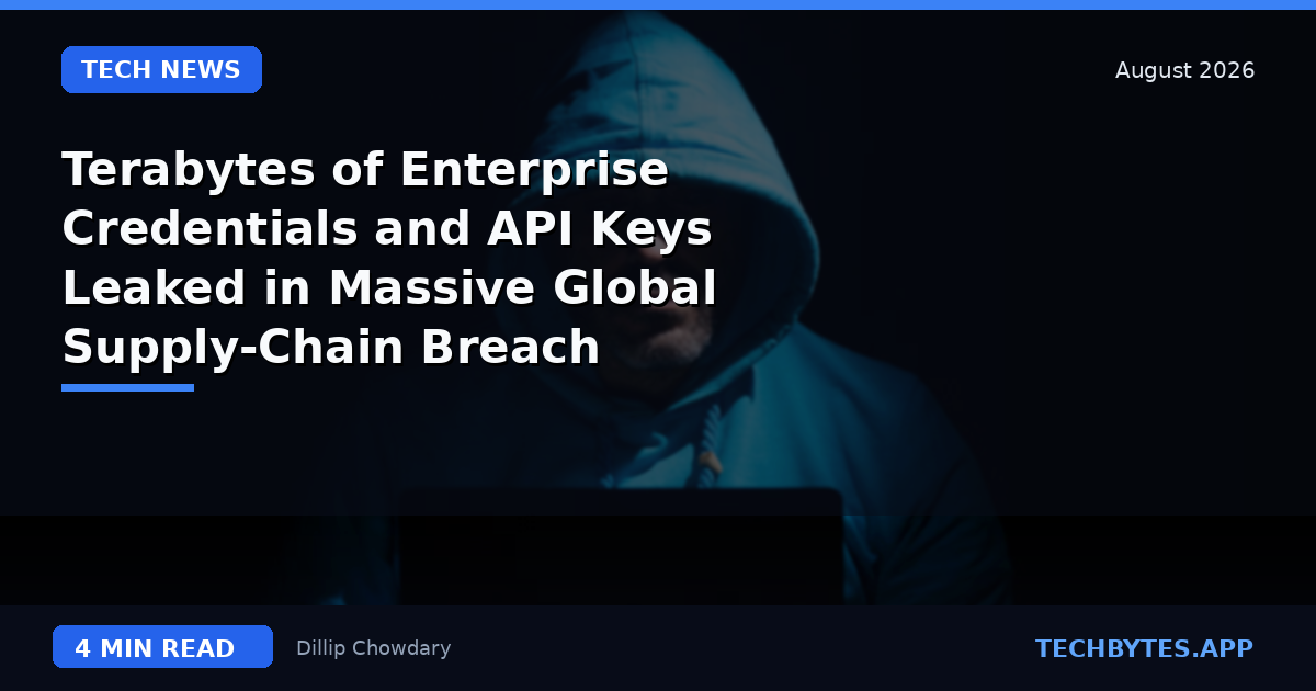 Terabytes of Enterprise Credentials and API Keys Leaked in Massive Global Supply-Chain Breach