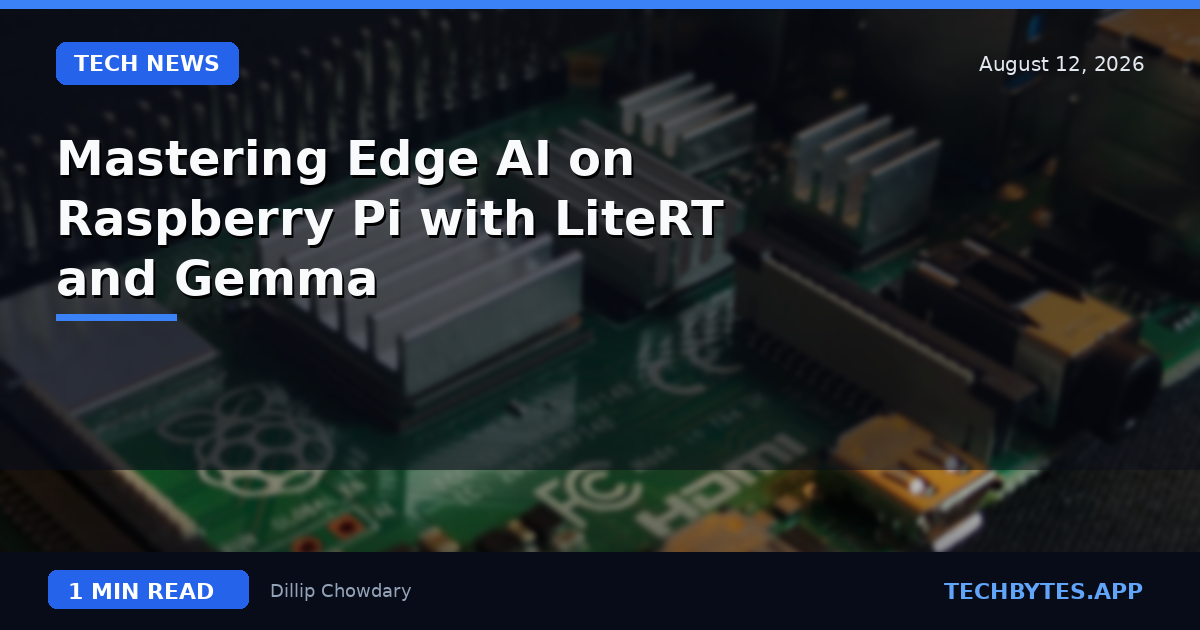 Mastering Edge AI on Raspberry Pi with LiteRT and Gemma