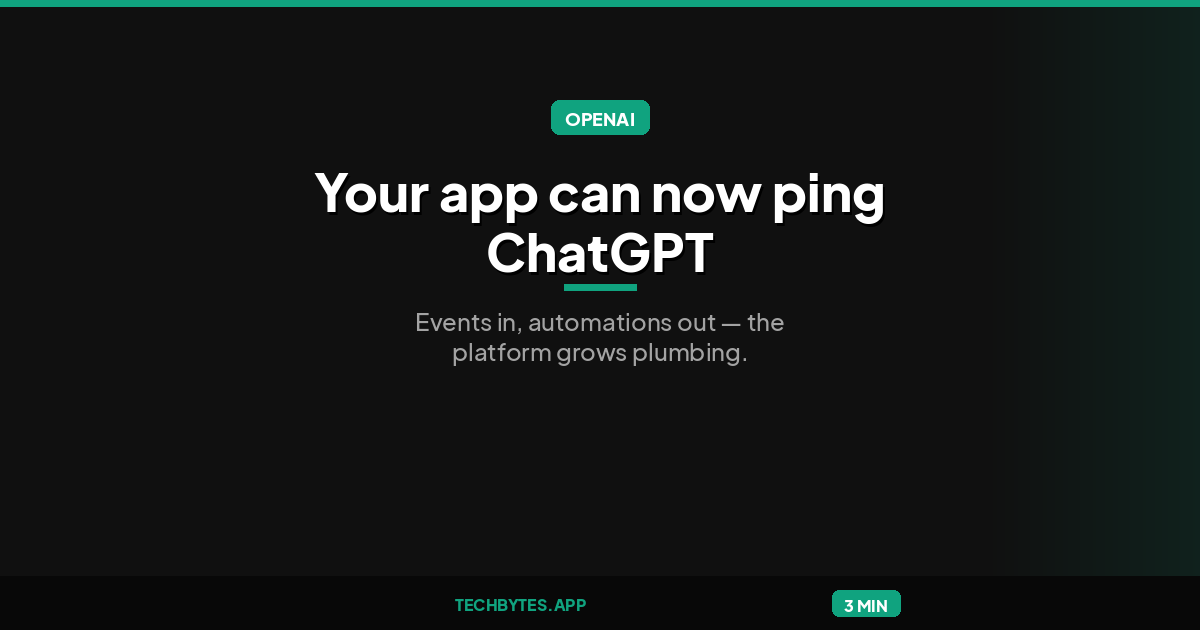 MCP Events and Plugin Creator Expand ChatGPT's Automation Platform