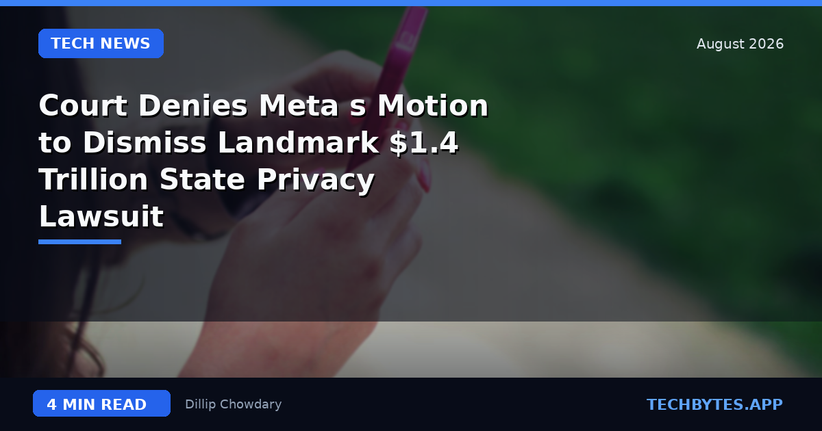 Court Denies Meta's Motion to Dismiss Landmark $1.4 Trillion State Privacy Lawsuit