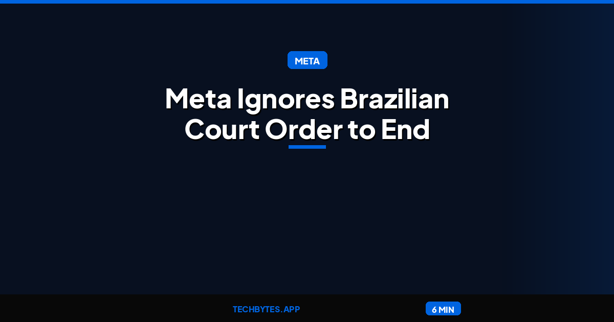 Meta Ignores Brazilian Court Order to End Bolsonaro Favoritism