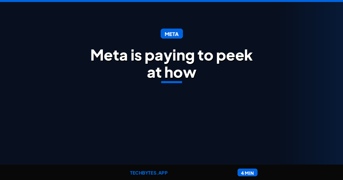 Meta is paying to peek at how you use their latest AI model