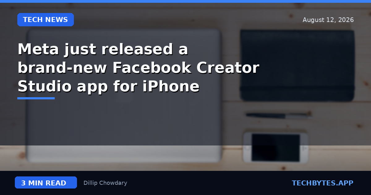 Meta just released a brand-new Facebook Creator Studio app for iPhone