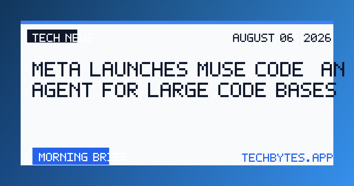 Meta launches Muse Code, an AI agent for large code bases