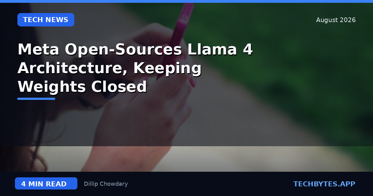 Meta Open-Sources Llama 4 Architecture, Keeping Weights Closed