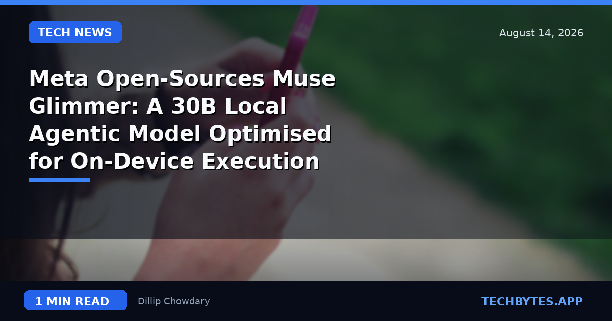 Meta Open-Sources Muse Glimmer: A 30B Local Agentic Model Optimised for On-Device Execution