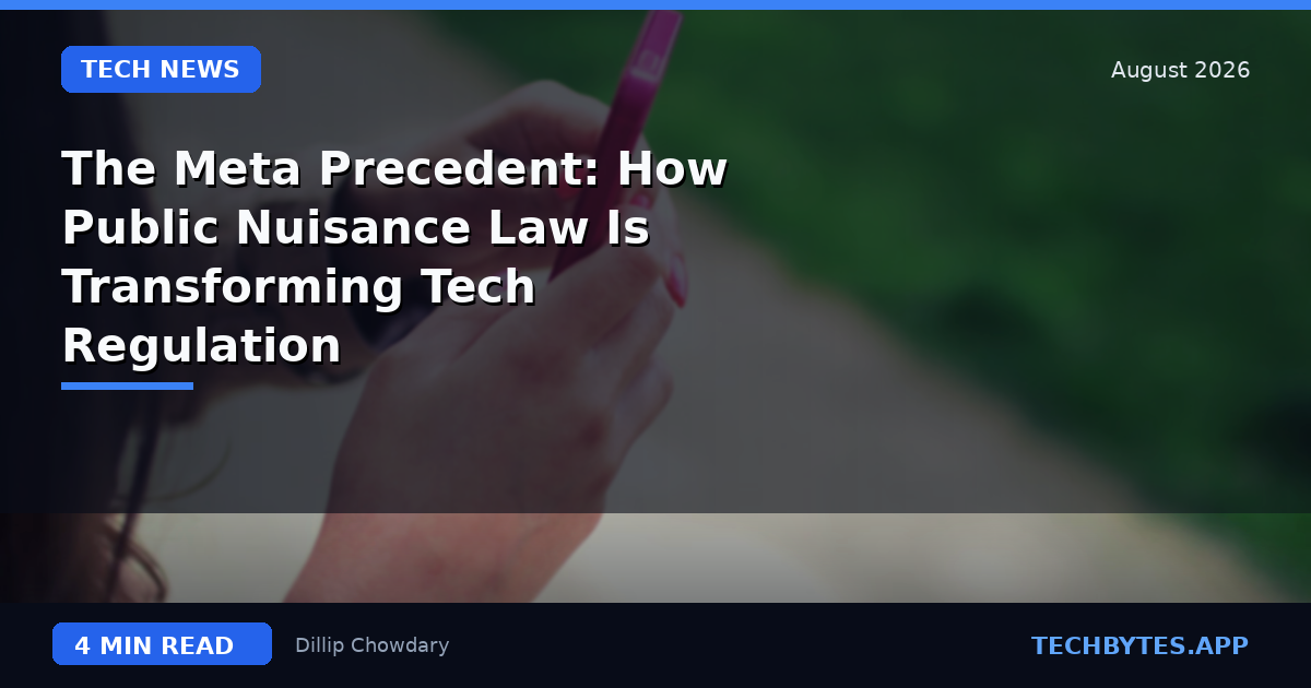 The Meta Precedent: How Public Nuisance Law Is Transforming Tech Regulation