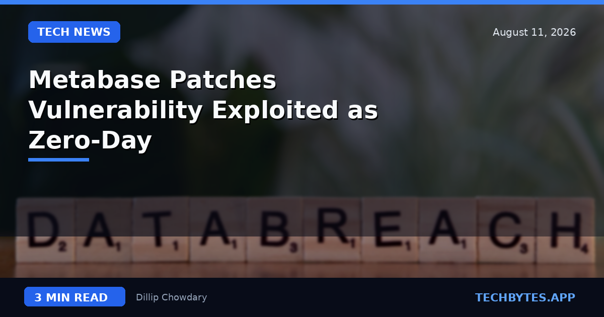 Metabase Patches Vulnerability Exploited as Zero-Day
