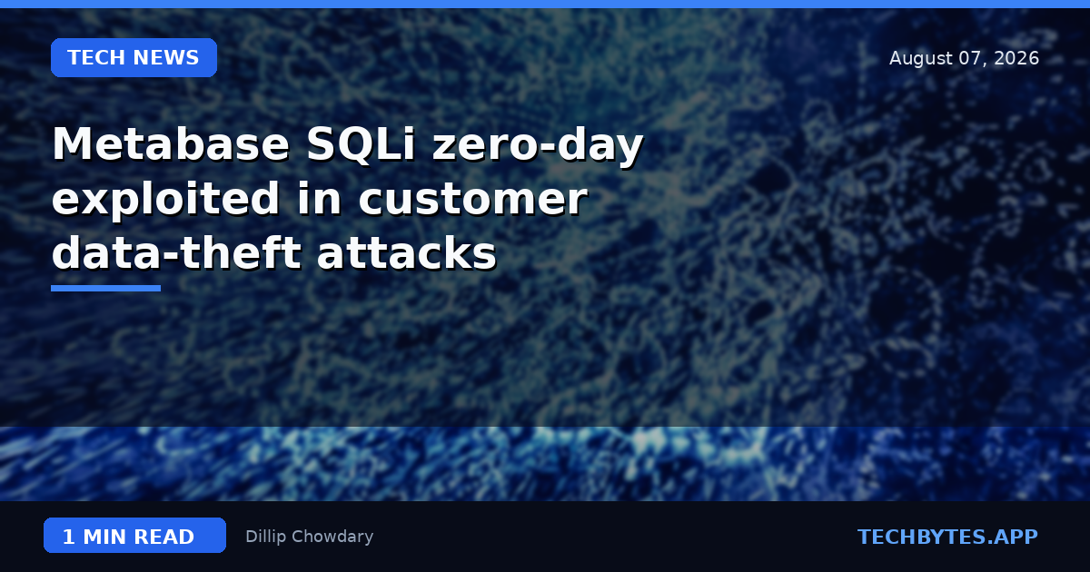 Metabase SQLi zero-day exploited in customer data-theft attacks