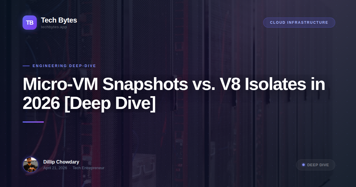 Micro-VM Snapshots vs. V8 Isolates in 2026 [Deep Dive]