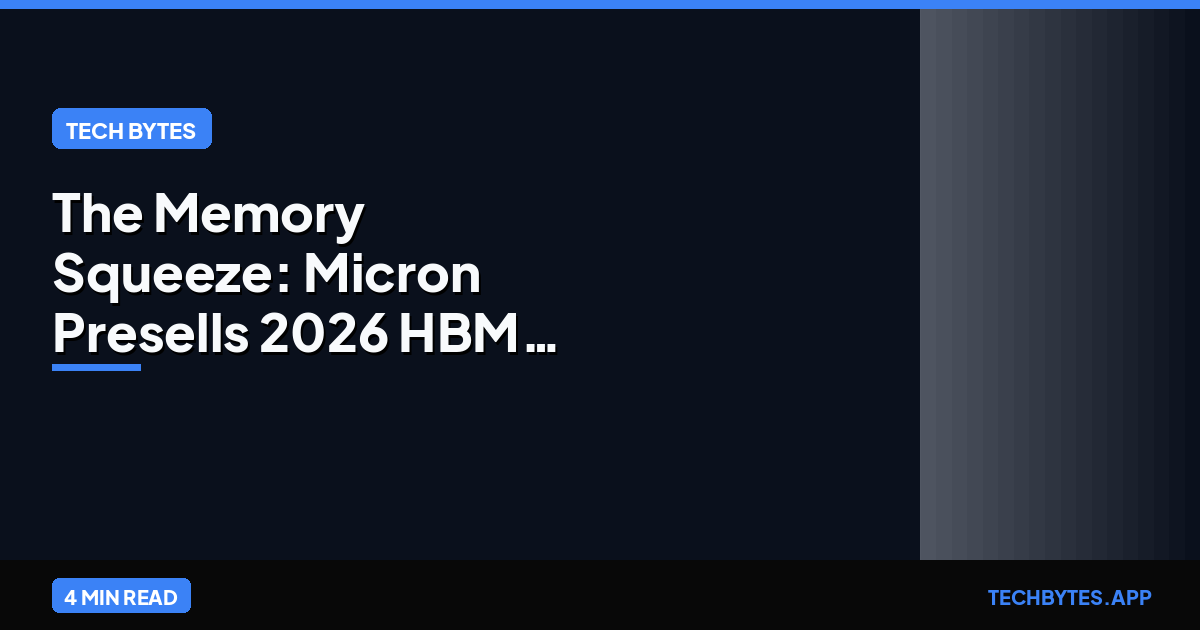 The Memory Squeeze: Micron Presells 2026 HBM Capacity | Tech Bytes