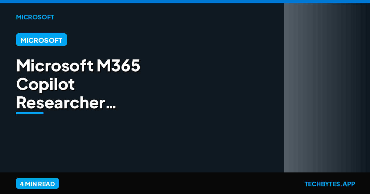 Microsoft M365 Copilot Researcher: Council Feature Analysis