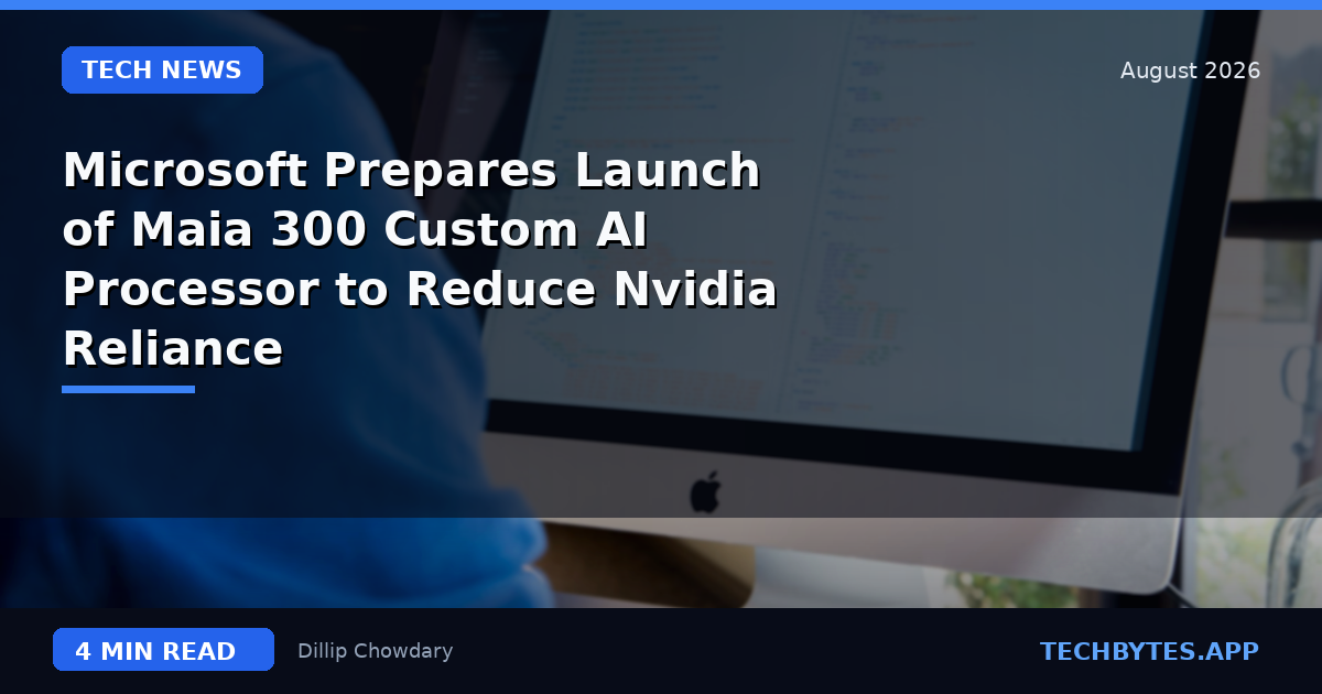 Microsoft Prepares Launch of Maia 300 Custom AI Processor to Reduce Nvidia Reliance