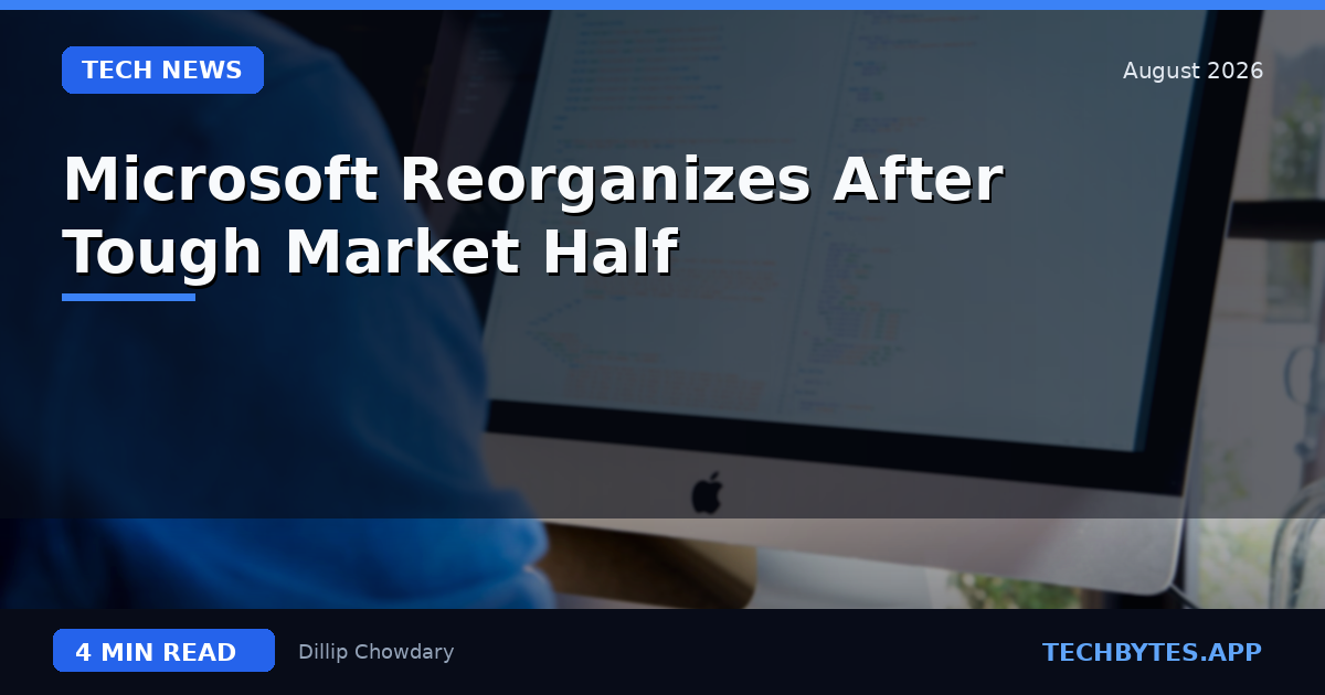 Microsoft Reorganizes After Tough Market Half