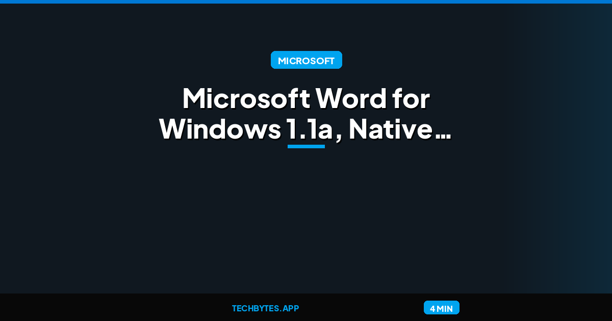Microsoft Word for Windows 1.1a, Native X64 Port