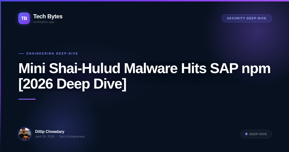 Mini Shai-Hulud Malware Hits SAP npm [2026 Deep Dive]