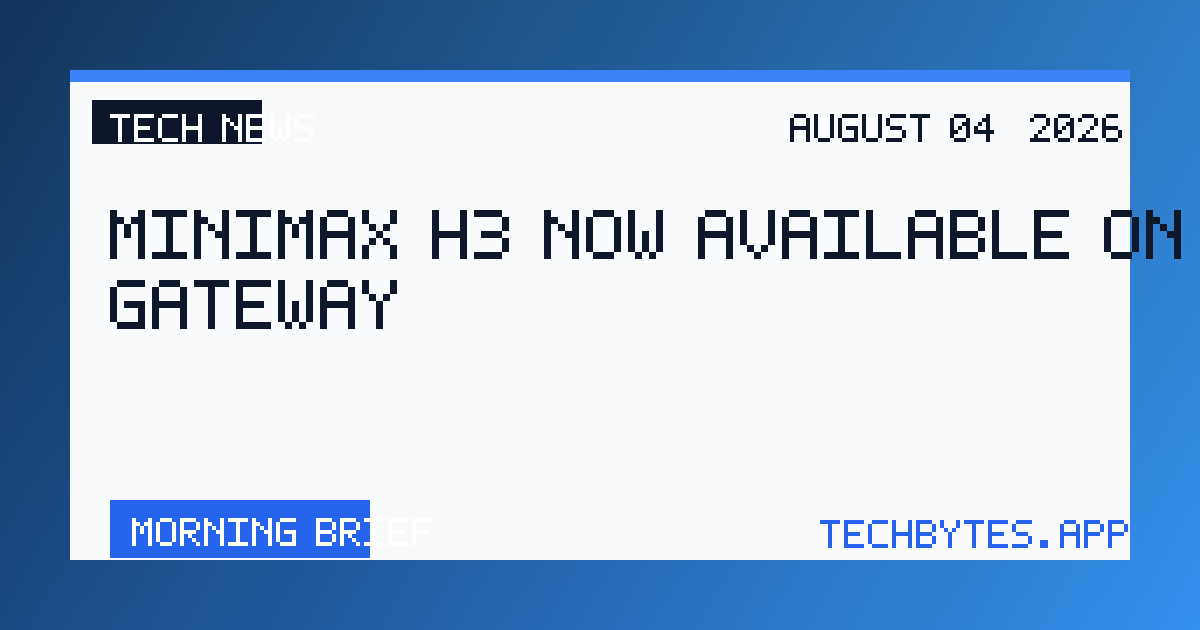 MiniMax H3 now available on AI Gateway