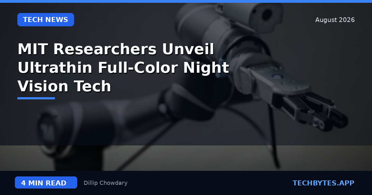 MIT Researchers Unveil Ultrathin Full-Color Night Vision Tech