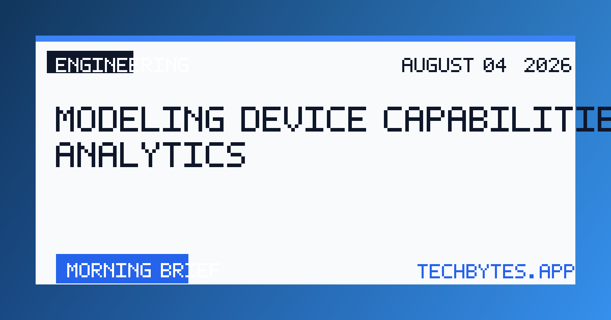 Modeling Device Capabilities for Analytics