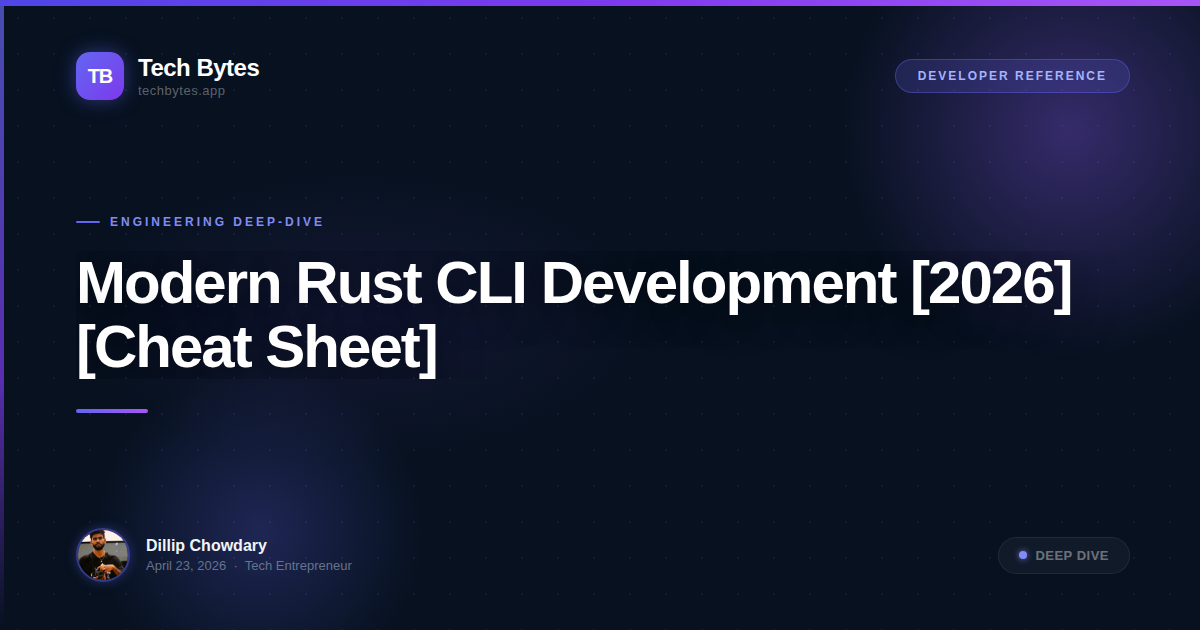 Modern Rust CLI Development [2026] [Cheat Sheet]