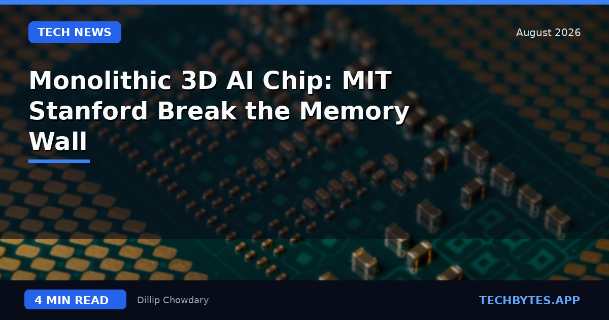 Monolithic 3D AI Chip: MIT & Stanford Break the Memory Wall