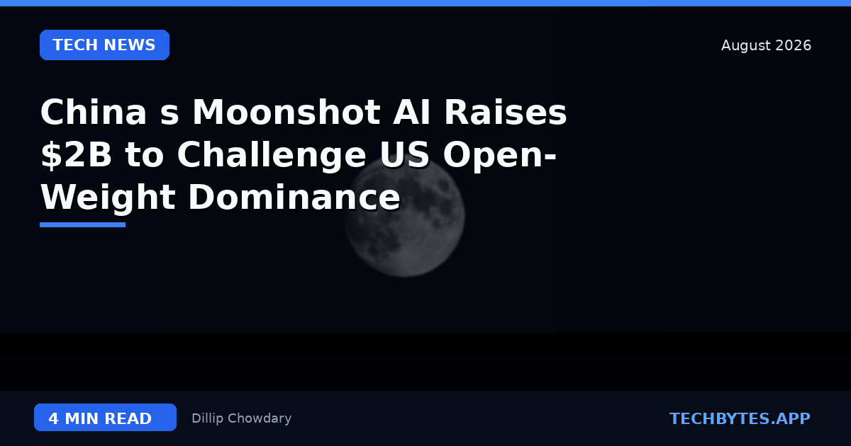China's Moonshot AI Raises $2B to Challenge US Open-Weight Dominance