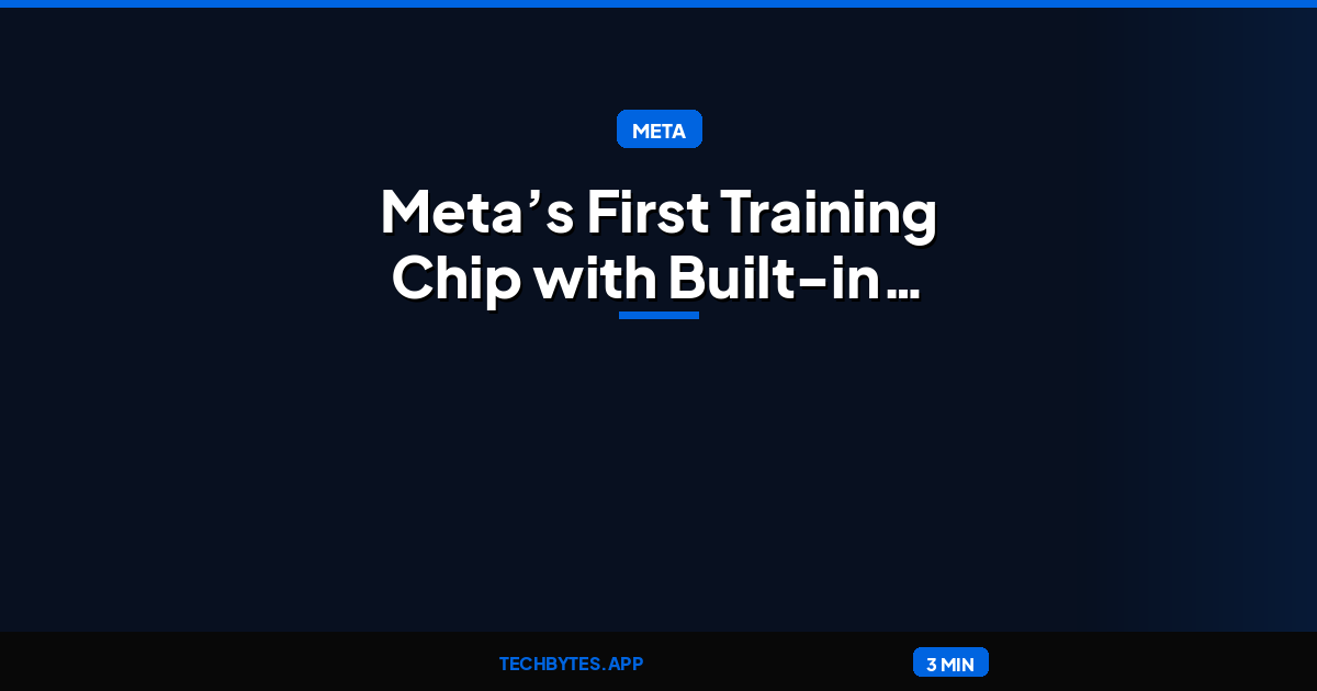 MTIA 300: Meta’s First Training Chip with Built-in NICs and