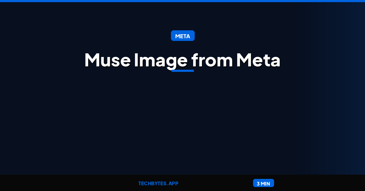 Muse Image now available on AI Gateway: Muse Image from Meta