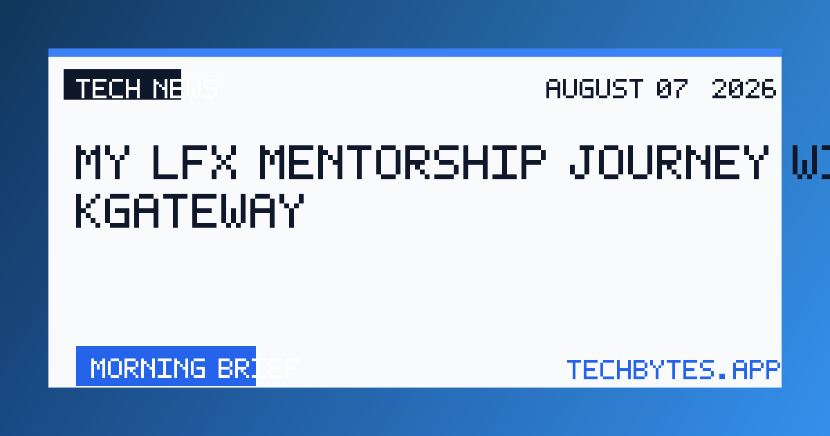 My LFX mentorship journey with kgateway