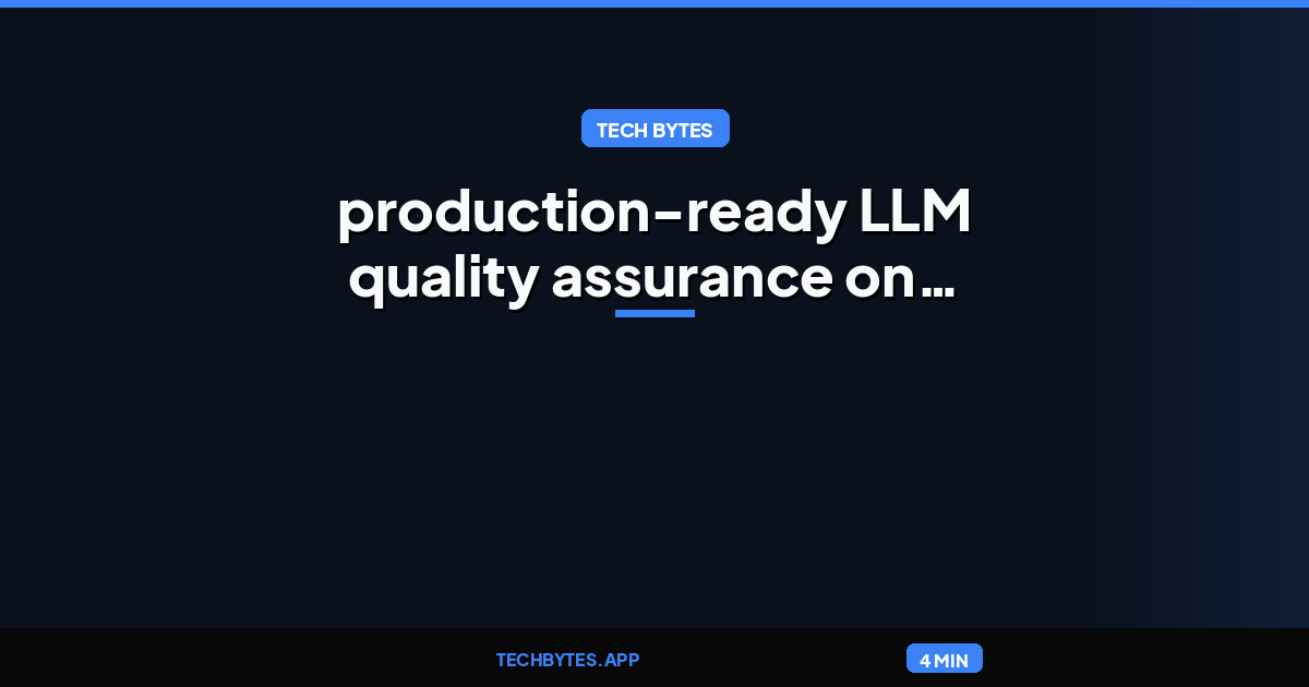NarrateAI: production-ready LLM quality assurance on Amazon Bedrock