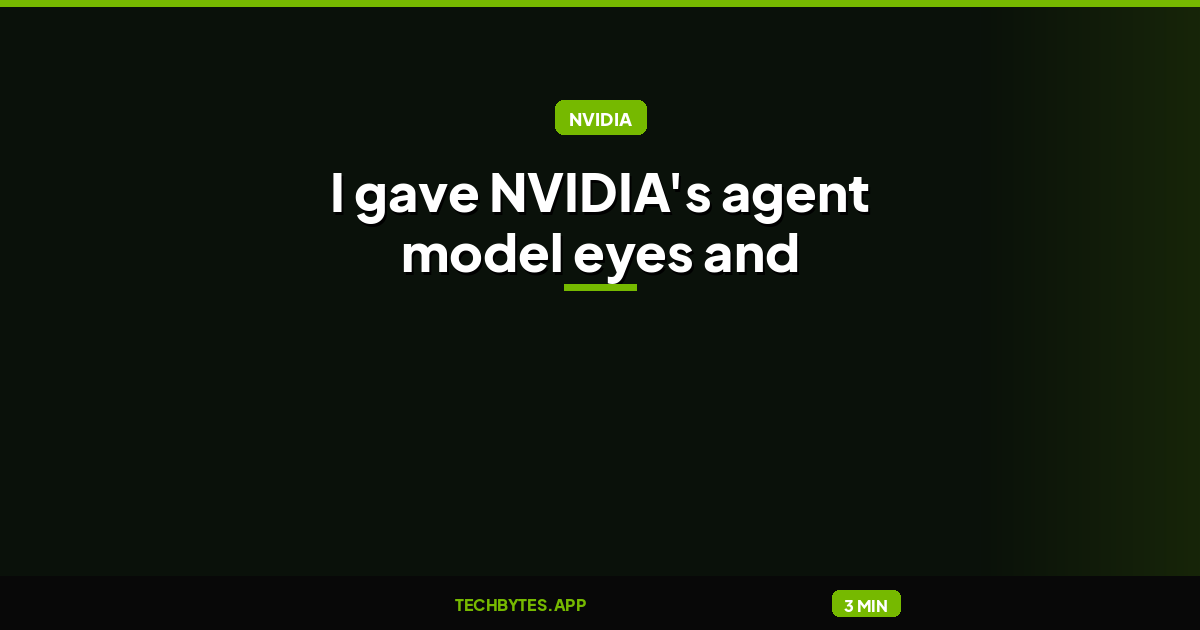 Nemotron 3.5 Lightning-Omni: I gave NVIDIA's agent model eyes and ears