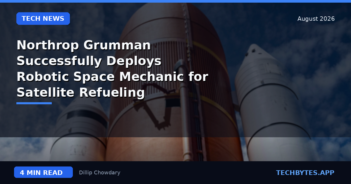 Northrop Grumman Successfully Deploys Robotic Space Mechanic for Satellite Refueling