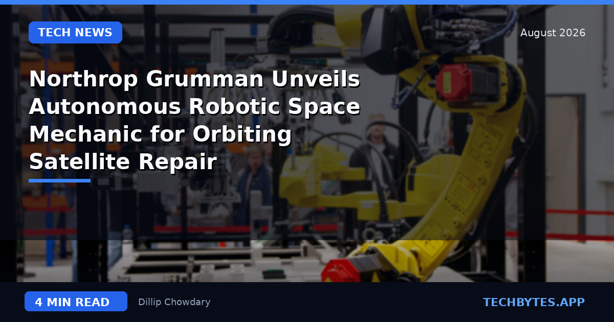 Northrop Grumman Unveils Autonomous Robotic Space Mechanic for Orbiting Satellite Repair
