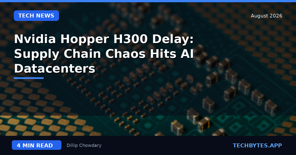 Nvidia Hopper H300 Delay: Supply Chain Chaos Hits AI Datacenters