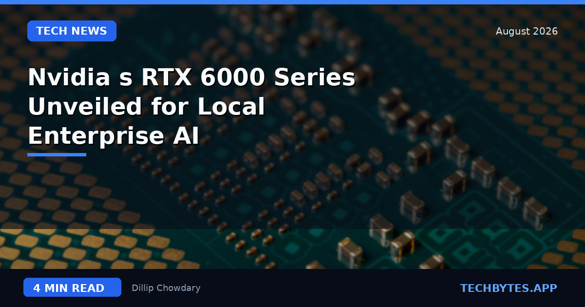 Nvidia's RTX 6000 Series Unveiled for Local Enterprise AI