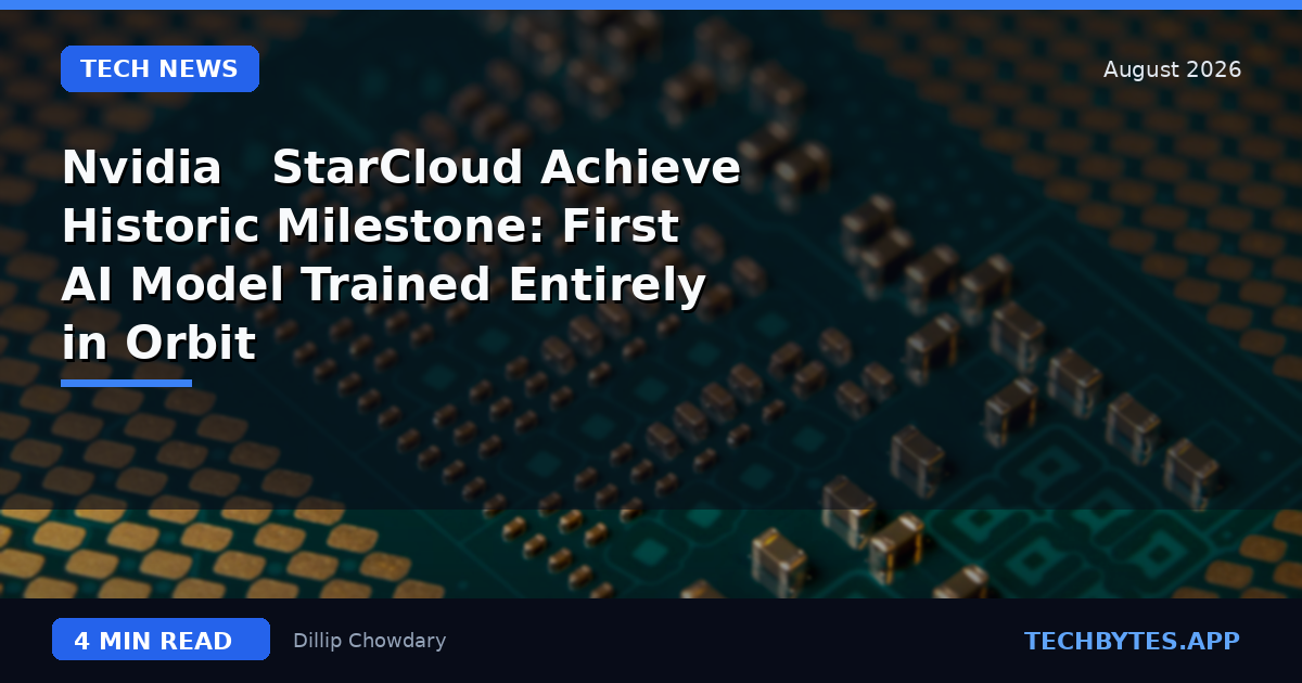 Nvidia & StarCloud Achieve Historic Milestone: First AI Model Trained Entirely in Orbit