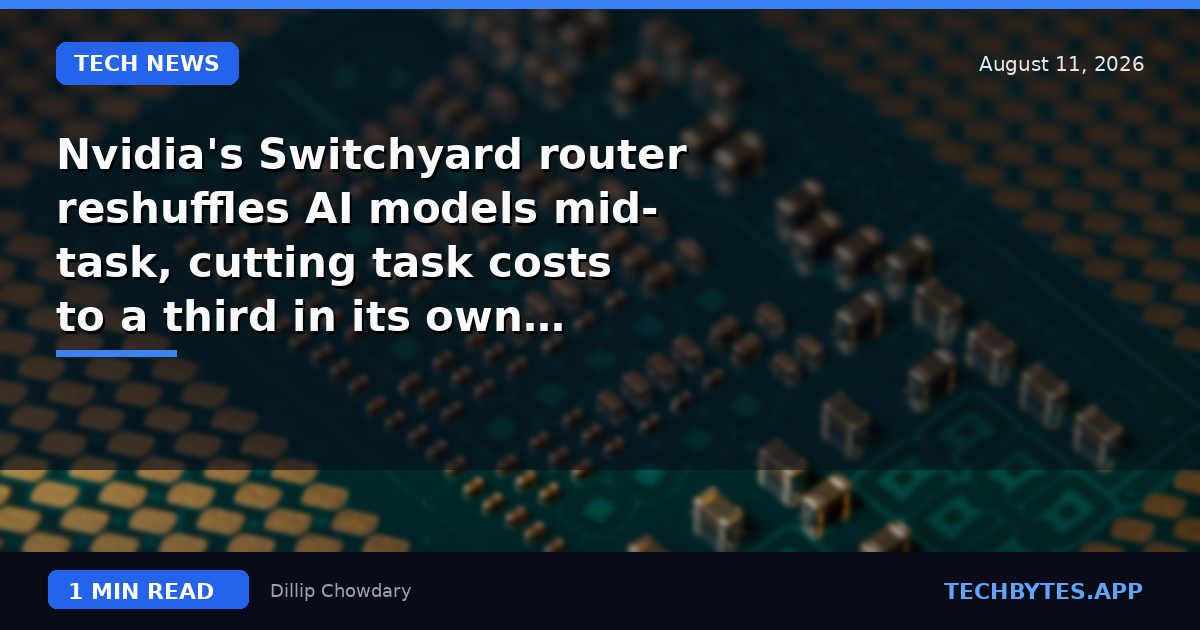 Nvidia's Switchyard router reshuffles AI models mid-task, cutting task costs to a third in its own tests