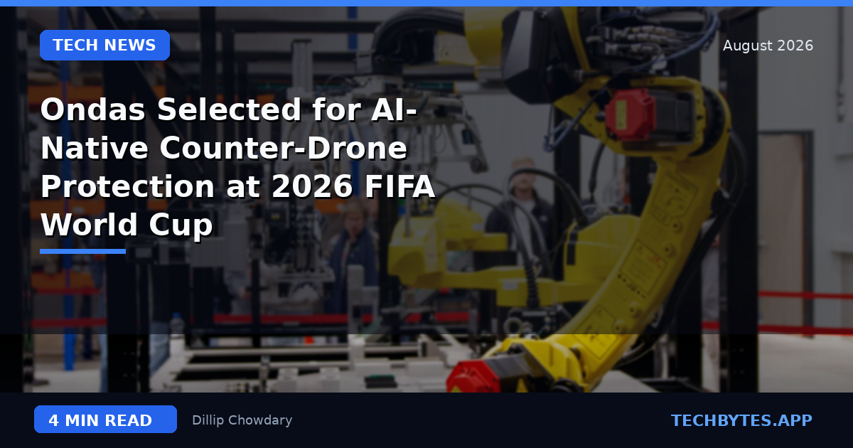 Ondas Selected for AI-Native Counter-Drone Protection at 2026 FIFA World Cup