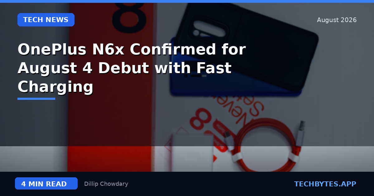 OnePlus N6x Confirmed for August 4 Debut with Fast Charging