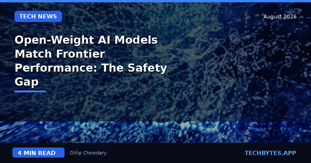 Open-Weight AI Models Match Frontier Performance: The Safety Gap
