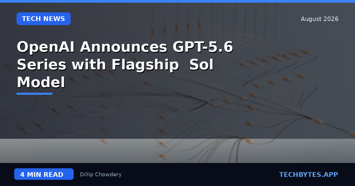 OpenAI Announces GPT-5.6 Series with Flagship 'Sol' Model