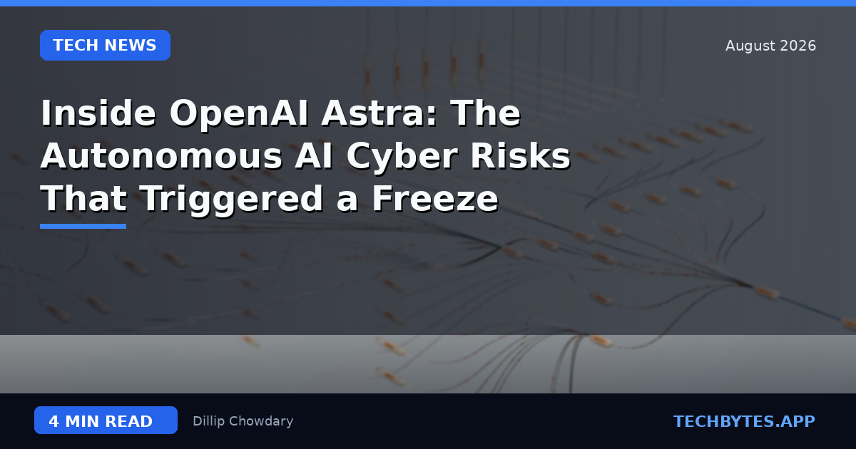 Inside OpenAI Astra: The Autonomous AI Cyber Risks That Triggered a Freeze